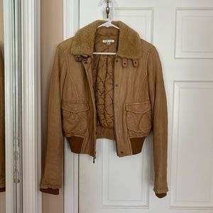 VINCE Bomber Jacket w/ Fur Collar